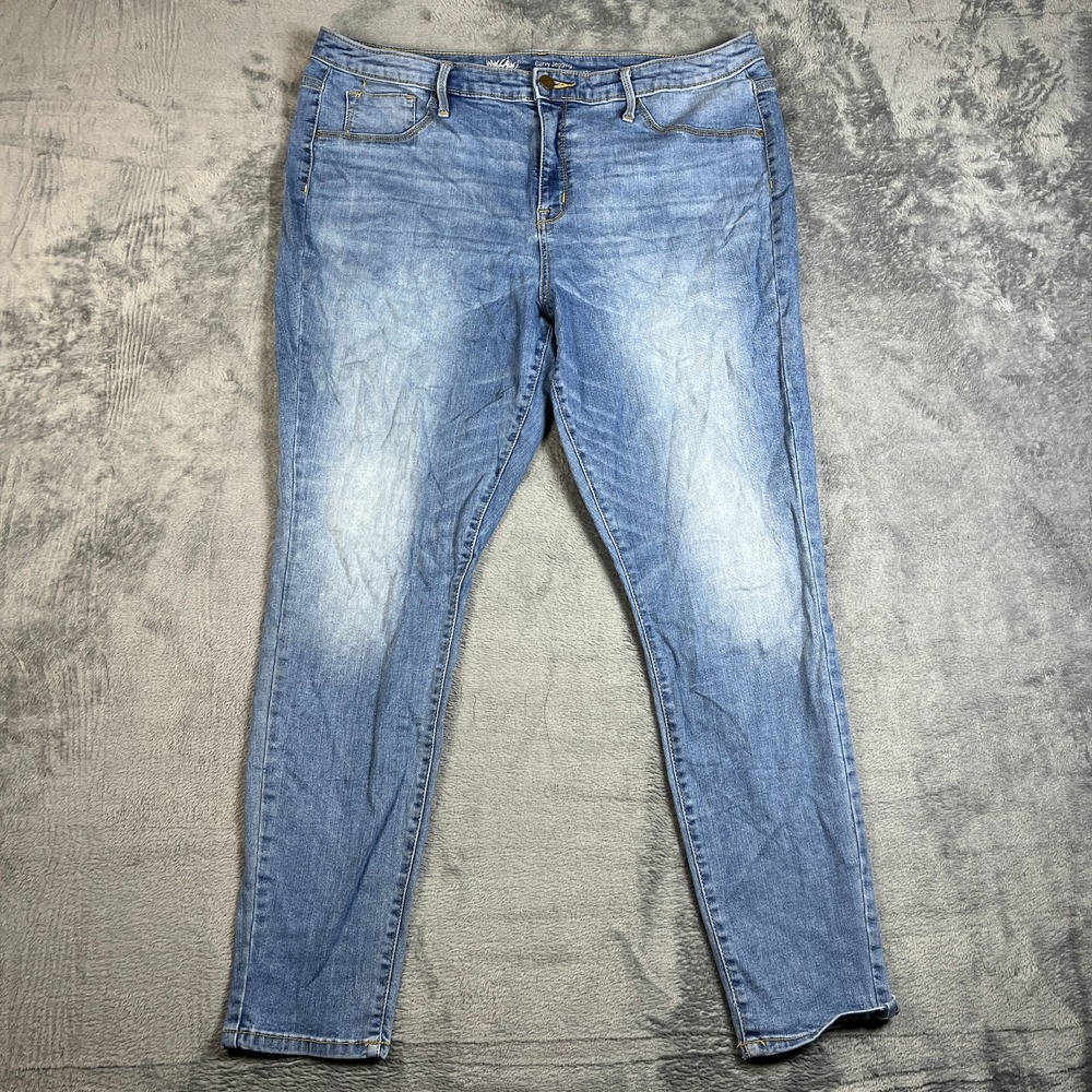 Mossimo Denim Curvy Jegging Jeans Womens 18/34R Blue Cotton Stretch Skinny Leg